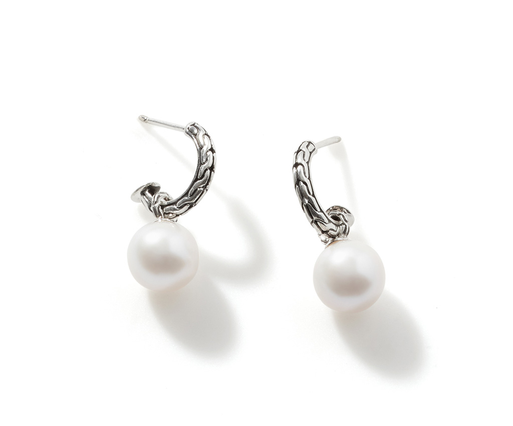 Essential Silver Drop Earrings with Pearl